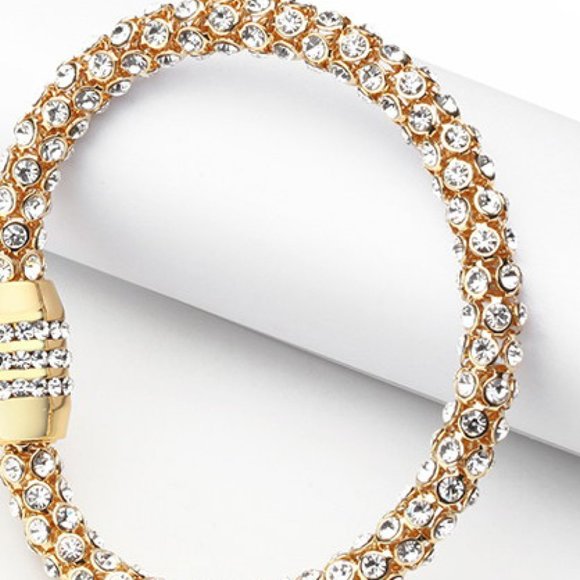 Inlaid Rhinestone Copper Bracelet For Women - Picture 6 of 9